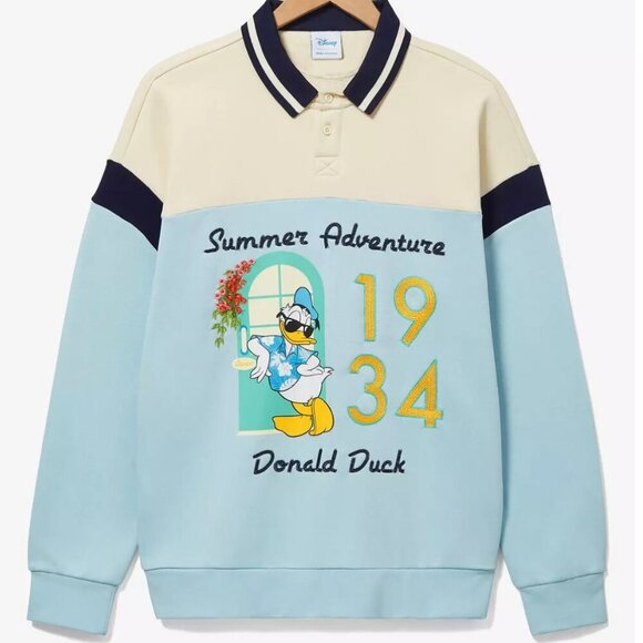 Disney Donald Duck 1934 Summer Adventure Collared Unisex Sweatshirt, Small - Picture 2 of 11